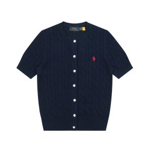 Polo Ralph Lauren Navy Cable Knit Short Sleeve Cardigan