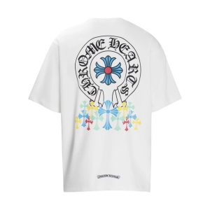 Chrome Hearts Floral Cross White Graphic T-Shirt