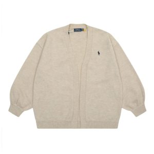 Ralph Lauren Beige Knit Open Front Cardigan Sweater