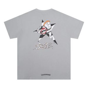Chrome Hearts Shark Graphic Gray T-Shirt Streetwear Tee