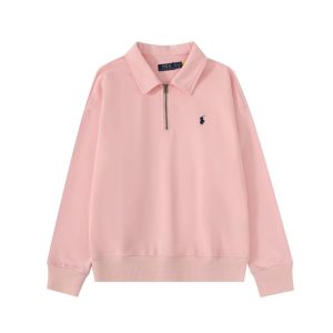 Ralph Lauren Pink Quarter Zip Polo Sweatshirt