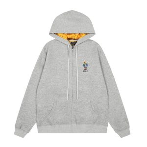Ralph Lauren Polo Bear Gray Zip-Up Hoodie