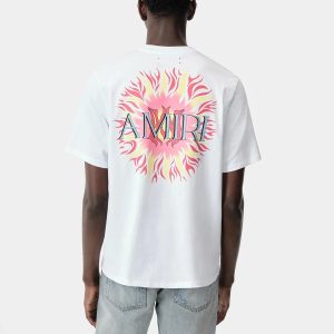 Amiri Men’s White Graphic Logo Print T-Shirt