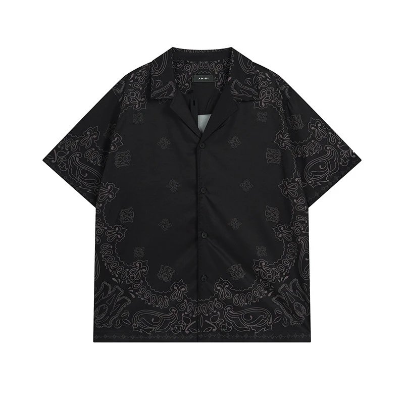 Amiri Black Paisley Short Sleeve Button Up Shirt - Buy at OopBuy