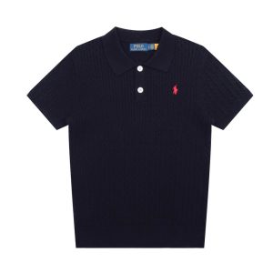 Ralph Lauren Navy Knit Polo Shirt Short Sleeve