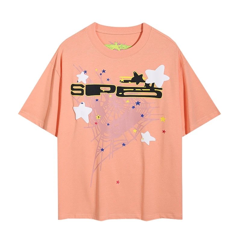 Sp5der Sp5der Peach Star Graphic Casual T-Shirt - Buy at OopBuy