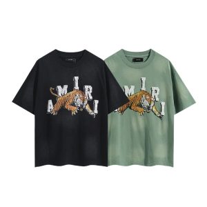 Amiri Tiger Graphic Cotton T-Shirt Short Sleeve
