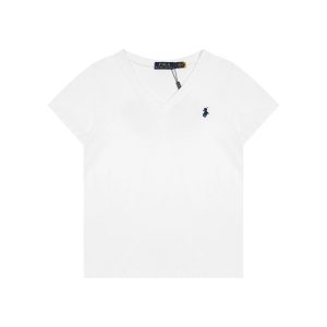 Ralph Lauren Women’s White V-Neck Cotton T-Shirt