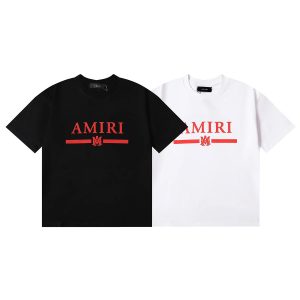 Amiri Logo Cotton T-Shirt Black White Short Sleeve