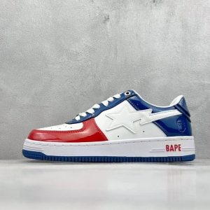 A Bathing Ape BAPE Sta Low White Blue Red Shoes