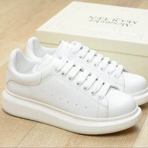 Alexander McQueen White Platform Leather Sneakers