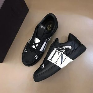 Valentino VLTN Black White Leather Low Top Sneakers