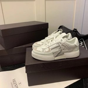 Valentino Garavani White Low Top Leather Sneakers