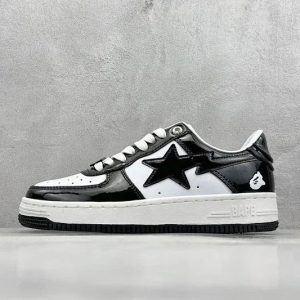 A Bathing Ape Bapesta Black White Low Top Sneakers