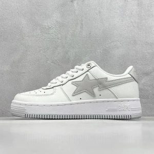 A Bathing Ape Bape Sta Low White Gray Shoes