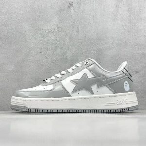 A Bathing Ape Bape Sta Low Grey White Sneakers