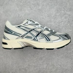 ASICS Silver White Retro Running Sneakers