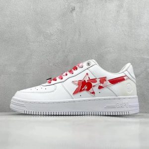 A Bathing Ape Bape Sta White Red Camo Sneakers