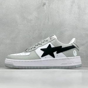 A Bathing Ape Bape Sta White Grey Black Star Shoes