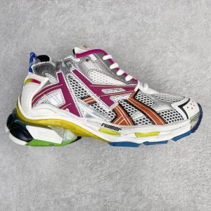 Balenciaga Runner Silver Pink Mesh Low Top Sneakers