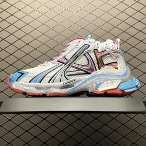 Balenciaga Runner White Silver Blue Pink Sneakers