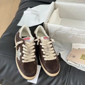 Golden Goose Brown Suede Star Low Top Sneakers