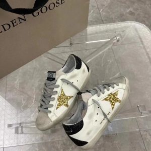 Golden Goose White Gold Star Distressed Sneakers