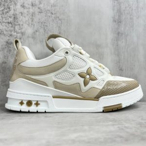 Louis Vuitton LV Trainer Beige White Low Top Sneakers