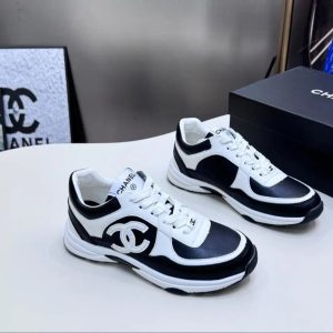 Chanel CC White Black Chunky Runner Sneakers Shoes