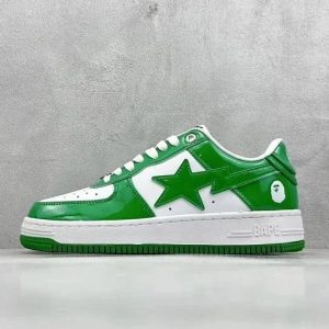 A Bathing Ape Bapesta Green White Sneakers Shoes
