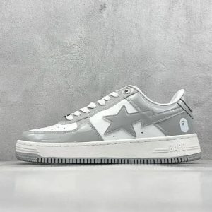 A Bathing Ape Bape Sta Gray White Low Top Sneakers