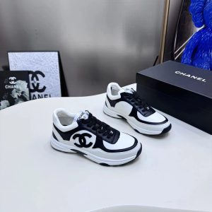 Chanel White Black Logo Chunky Sneakers Shoes