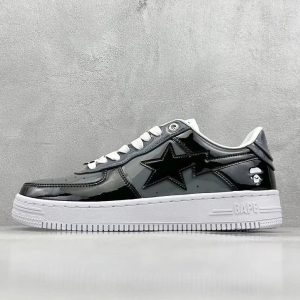 A Bathing Ape Bape Sta Low Black White Shoes