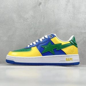 A Bathing Ape BAPE STA Blue Yellow Green Sneakers