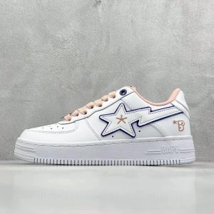 A Bathing Ape Bape Sta White Pink Star Sneakers