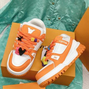 Louis Vuitton Orange White Low Top Sneakers