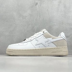 A Bathing Ape Bapesta White Beige Sneakers