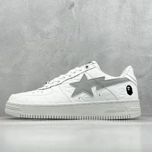A Bathing Ape Bape Sta White Low Top Sneakers