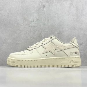 A Bathing Ape Bapesta Low Cream White Sneakers