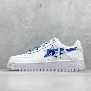 A Bathing Ape Bape Sta Low White Blue Sneakers
