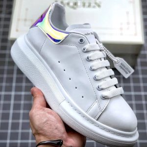 Alexander McQueen White Oversized Sneakers Iridescent Heel