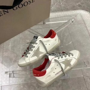 Golden Goose Super-Star White Red Silver Star Sneakers