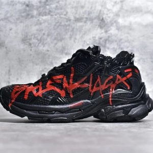 Balenciaga Track Graffiti Black Red Sneakers Shoes