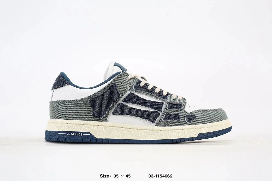 Amiri Denim Patchwork Low Top Sneakers Shoes - Buy at OopBuy