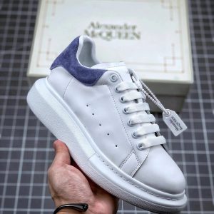 Alexander McQueen White Navy Heel Oversized Sneakers