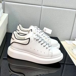 Alexander McQueen White Platform Sneakers Black Trim