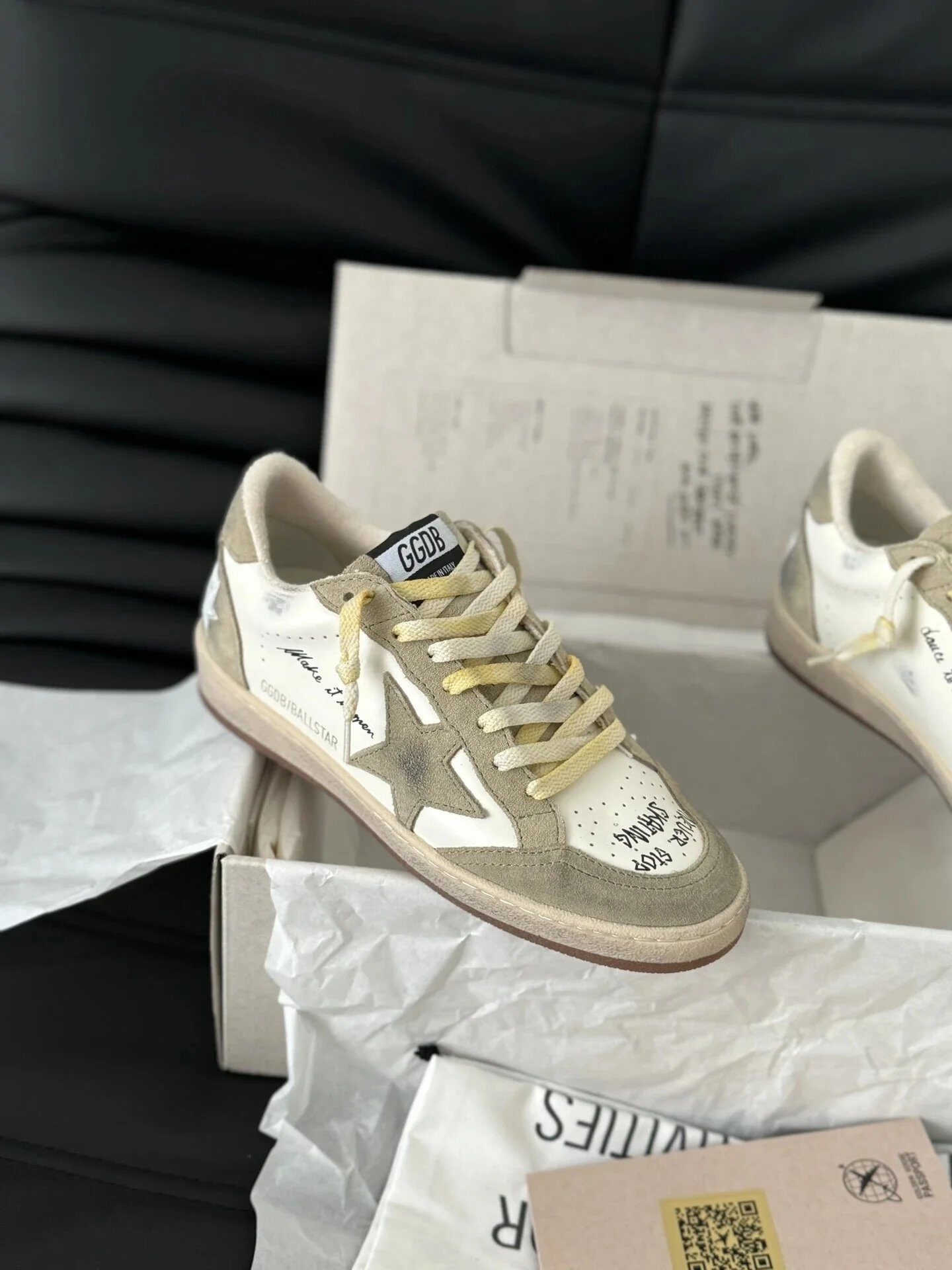 Golden Goose Ball Star White Beige Star Sneakers - Buy at OopBuy