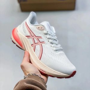 ASICS White Red Lightweight Running Shoes