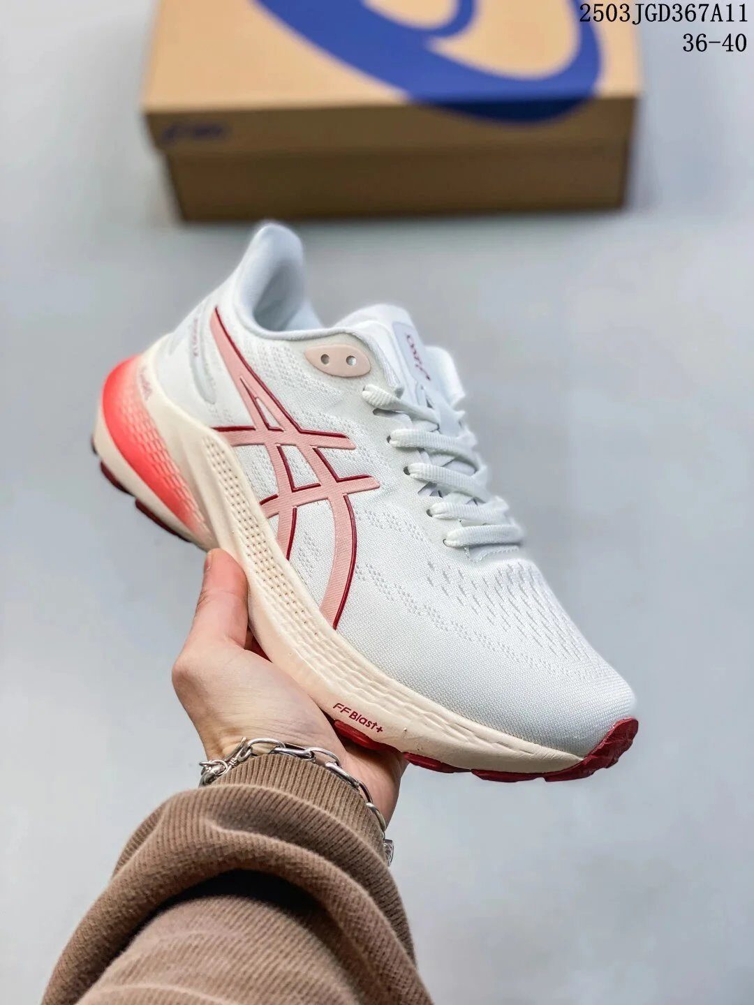 Asics ASICS White Red Lightweight Running Shoes - Buy at OopBuy