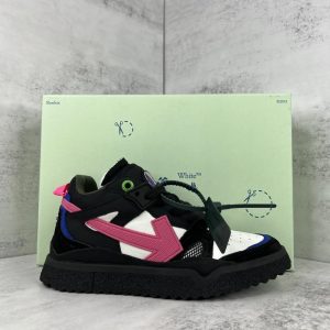 Off-White Low Top Sneakers Black Pink Arrow Design